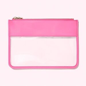 Stoney Clover Lane flat pouch Clear NWT $78 bubblegum pink